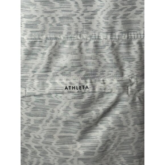 Athleta Jacket Women Medium Gray White Run With‎ It Printed Athletic Athleisure - Picture 12 of 15